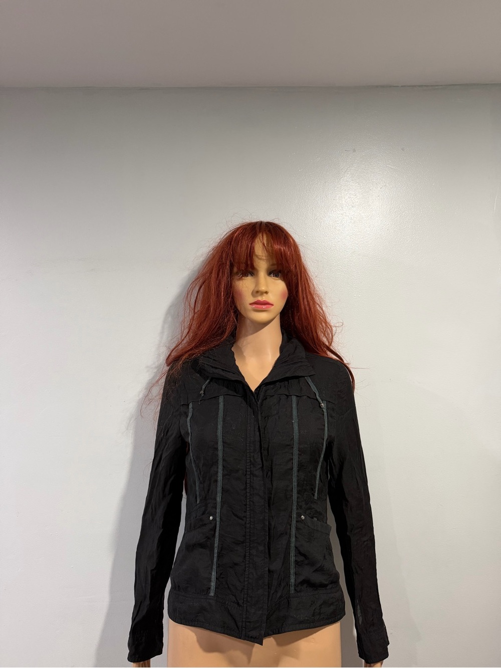 Black Women's Lightweight Zip-Front Jacket